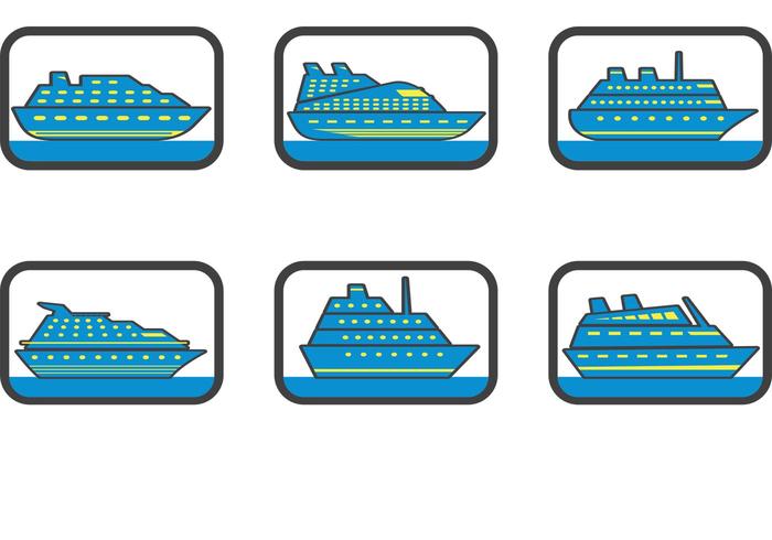 Free vector cruise liner icons