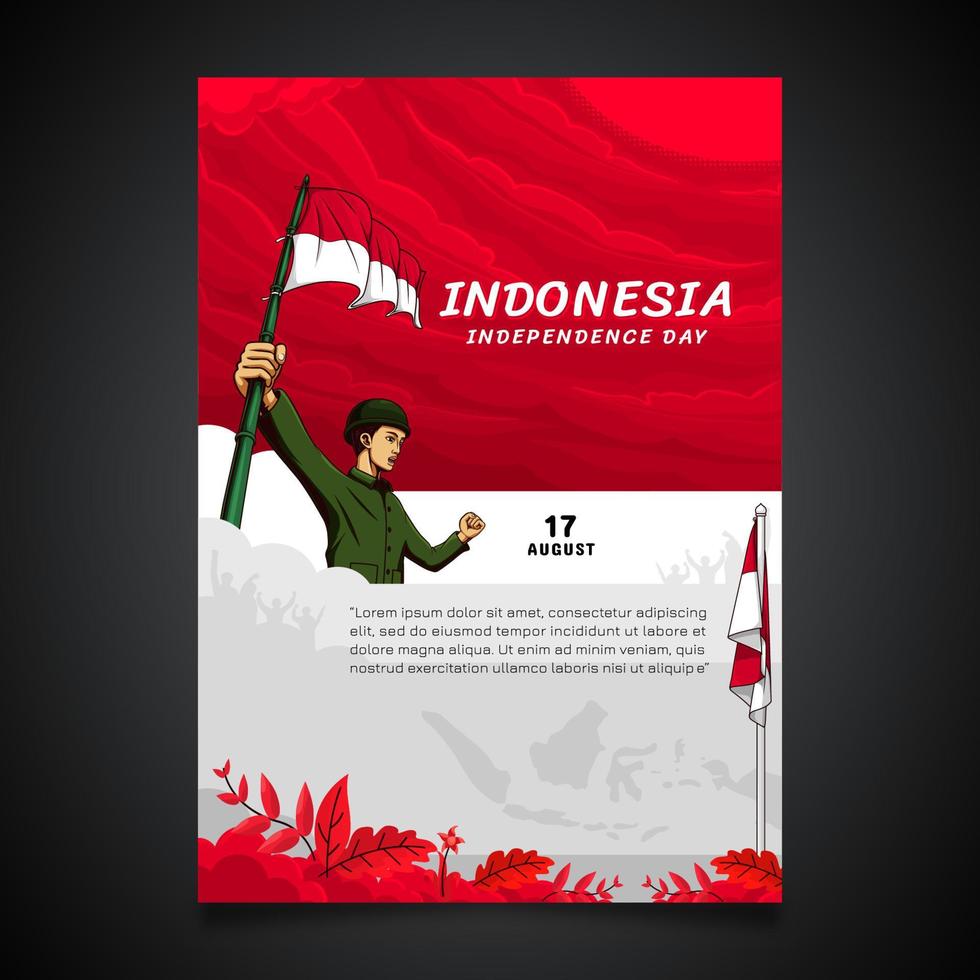 Flyer-Vorlage zum indonesischen Unabhängigkeitstag vektor