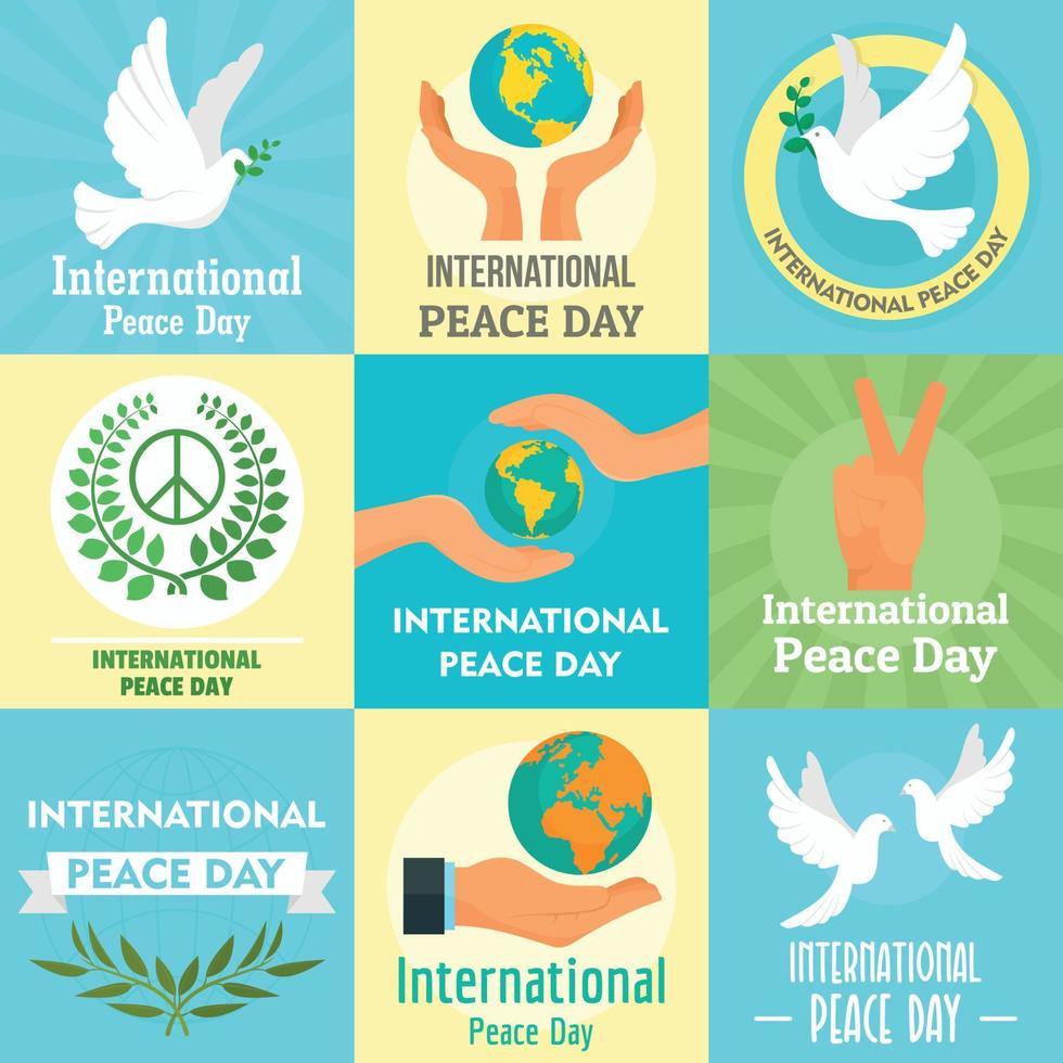internationella dagen för fred konceptuppsättning, platt stil vektor