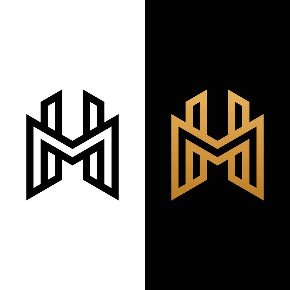 mh mh hm bokstav monogram initial logotyp designmall vektor