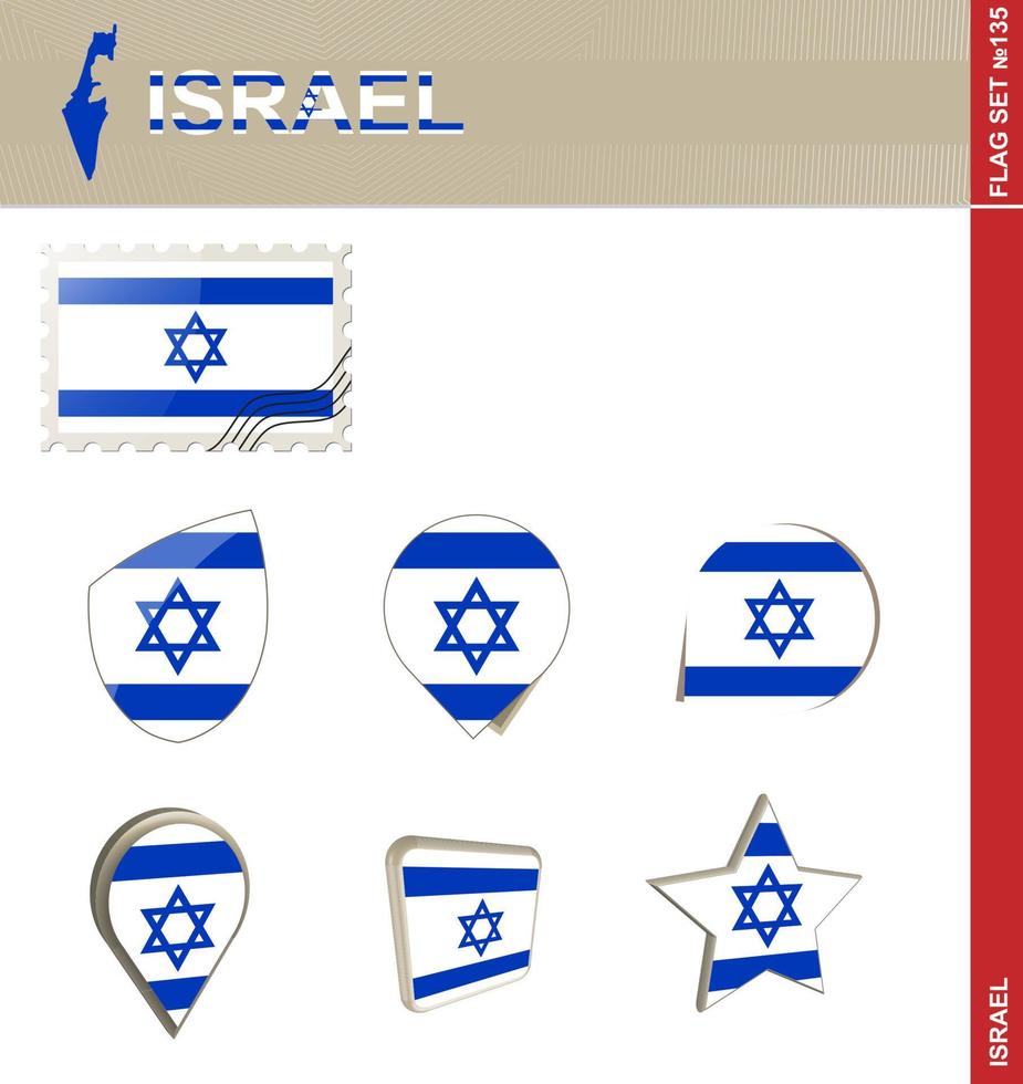 israel flagguppsättning, flagguppsättning vektor