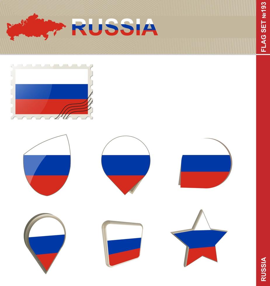 Ryssland flagguppsättning, flagguppsättning vektor