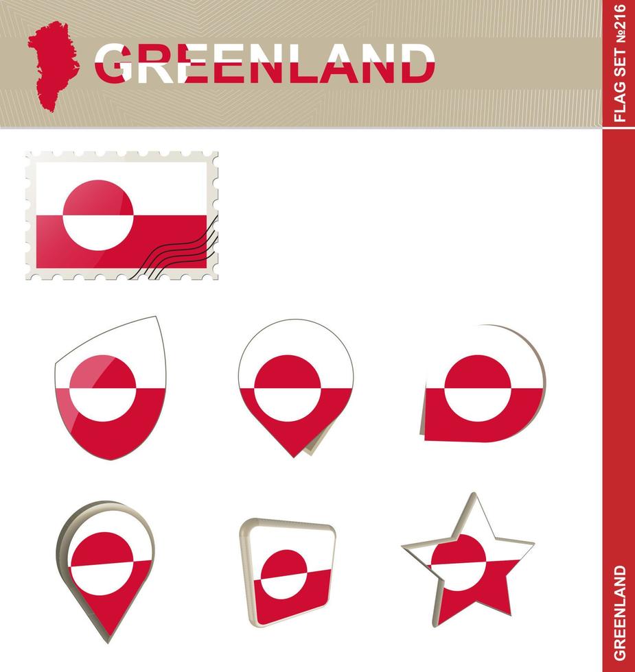 Grönland Flaggensatz, Flaggensatz vektor