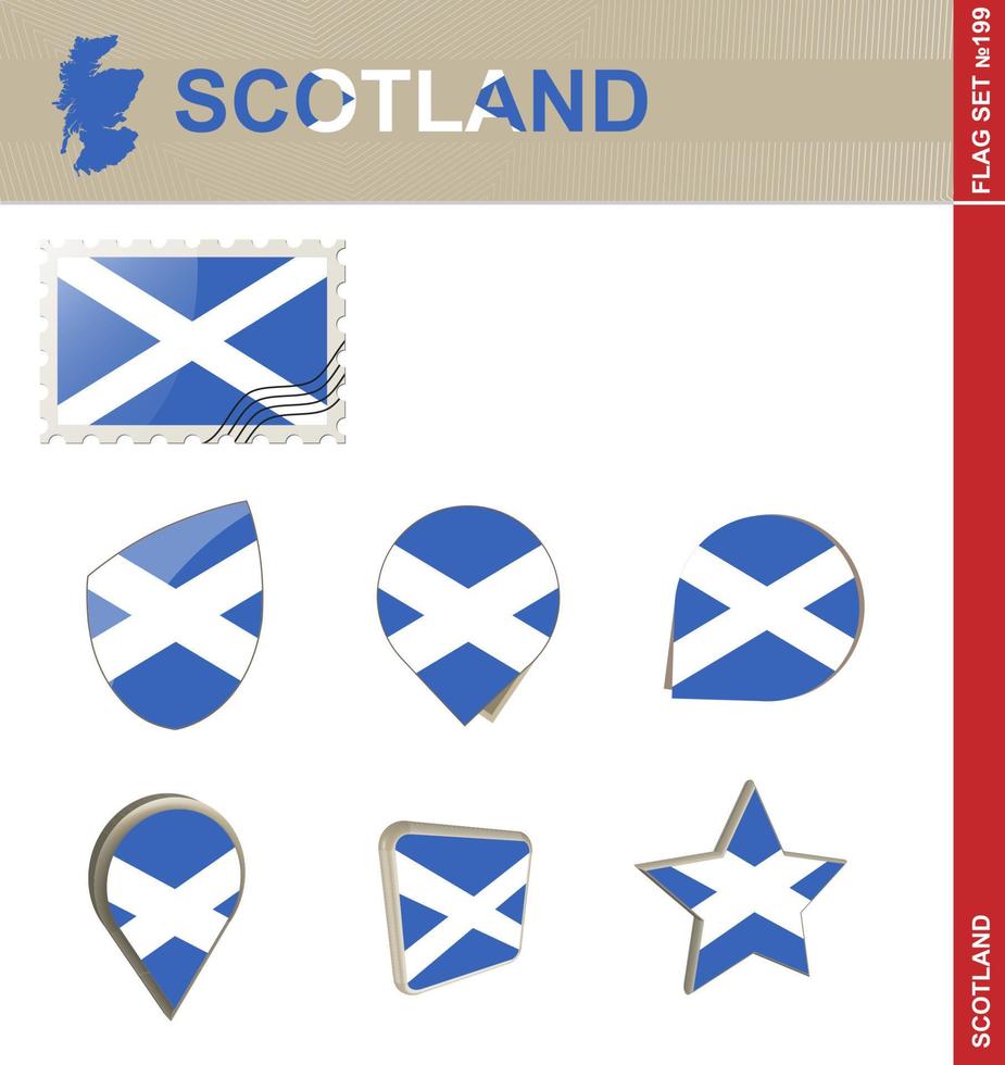 Schottland Flaggensatz, Flaggensatz vektor