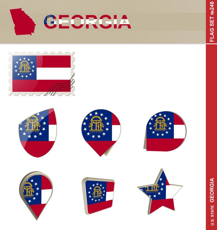 georgien flagguppsättning, flagguppsättning vektor