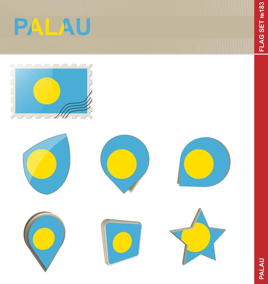 Palau-Flaggensatz, Flaggensatz vektor