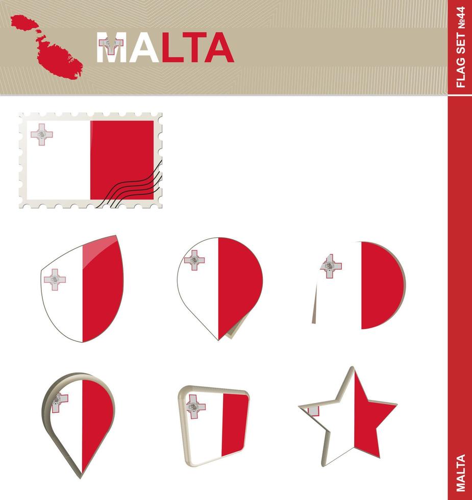 malta flagg set, flagg set vektor