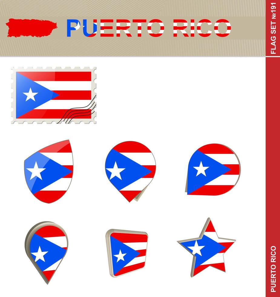 Puerto Rico Flaggensatz, Flaggensatz vektor