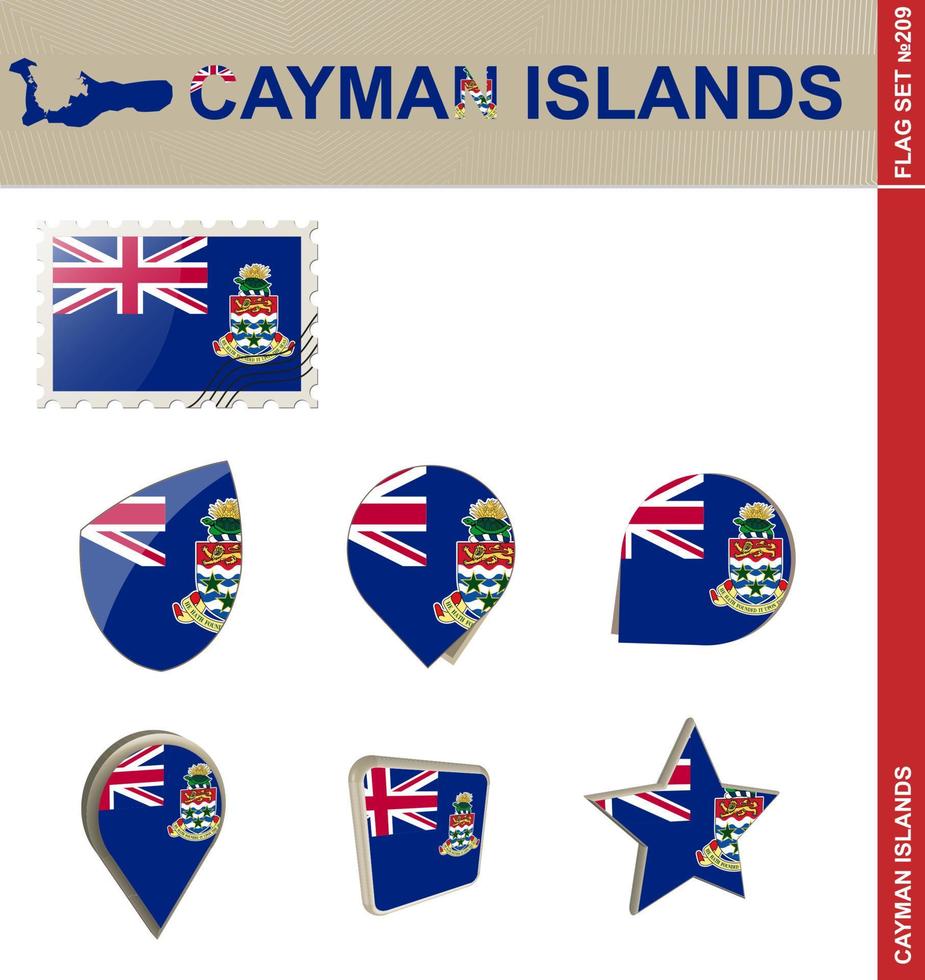 caymanöarna flagguppsättning, flagguppsättning vektor