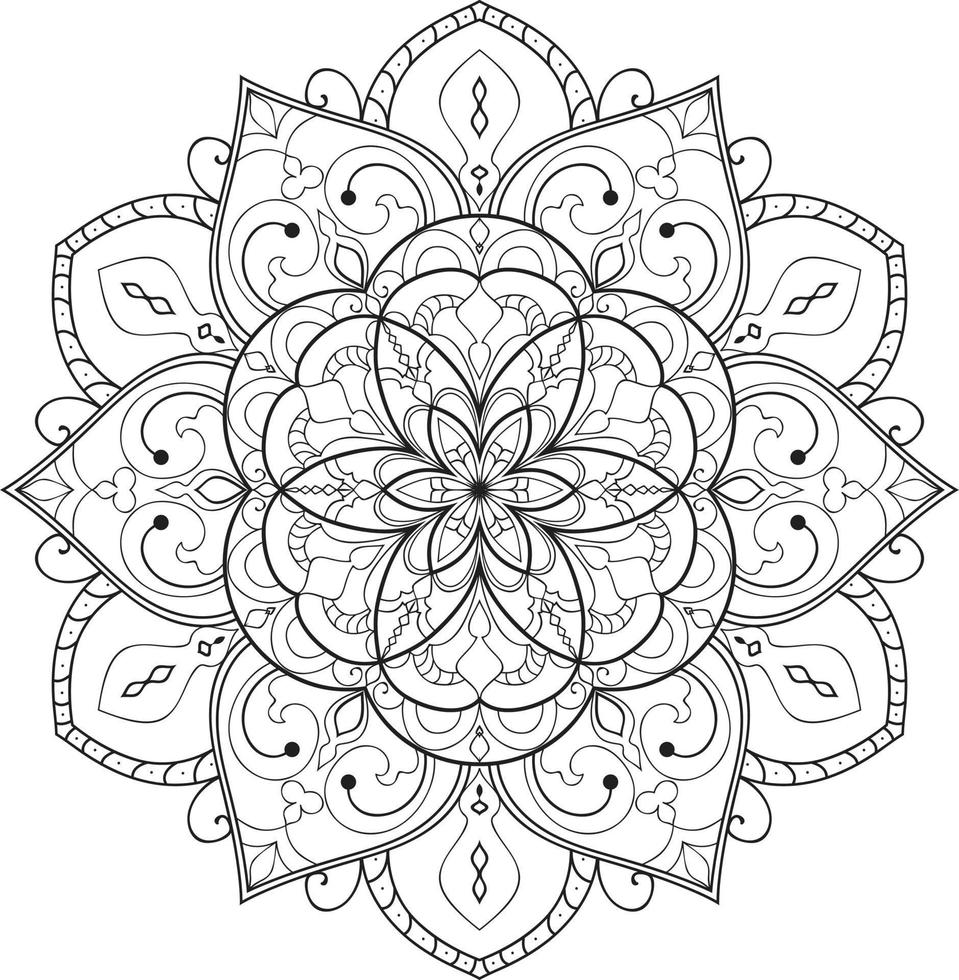 cirkulär blomma mandala gratis vektor