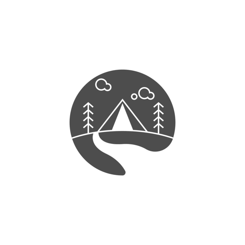 camping ikon logotyp design illustration mall vektor