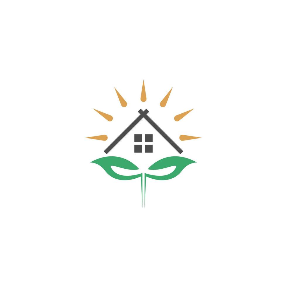 eco house logotyp ikon design illustration mall vektor