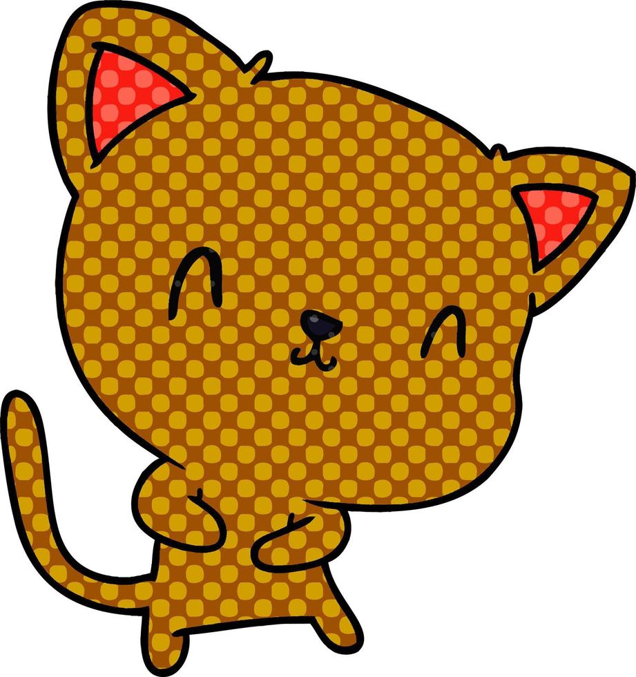 tecknad av söt kawaii katt vektor