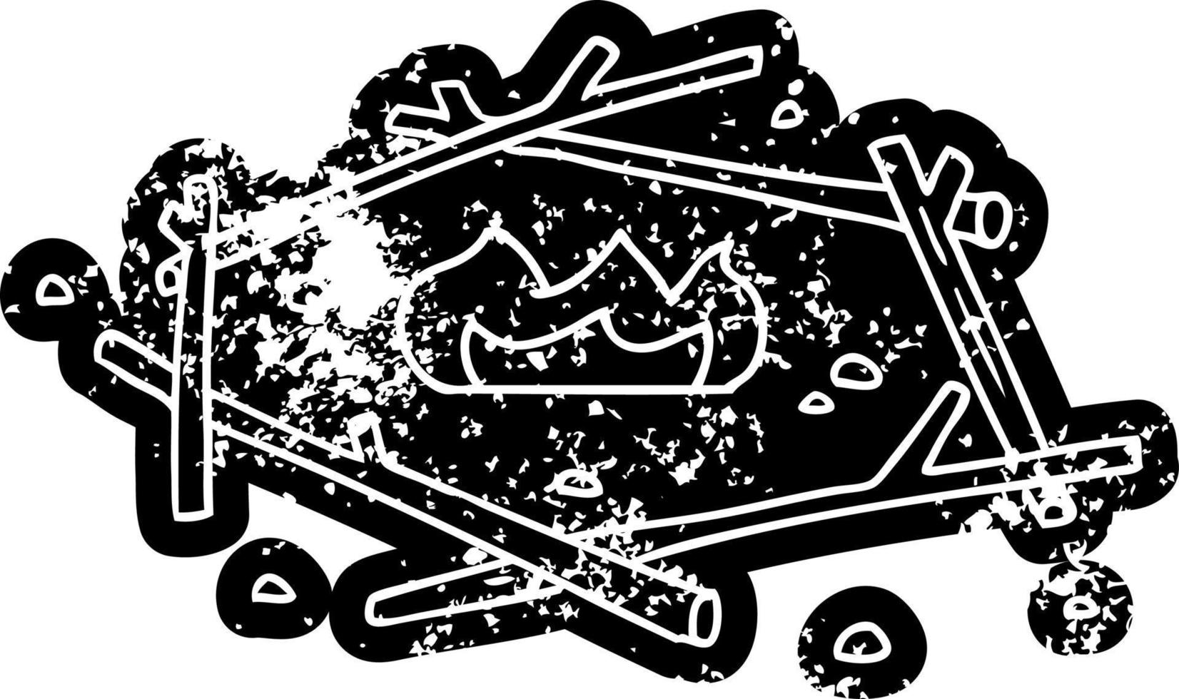 Grunge-Icon-Zeichnung eines Lagerfeuers vektor