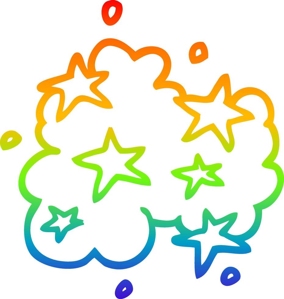 regnbågsgradient linjeteckning tecknade magiska moln vektor