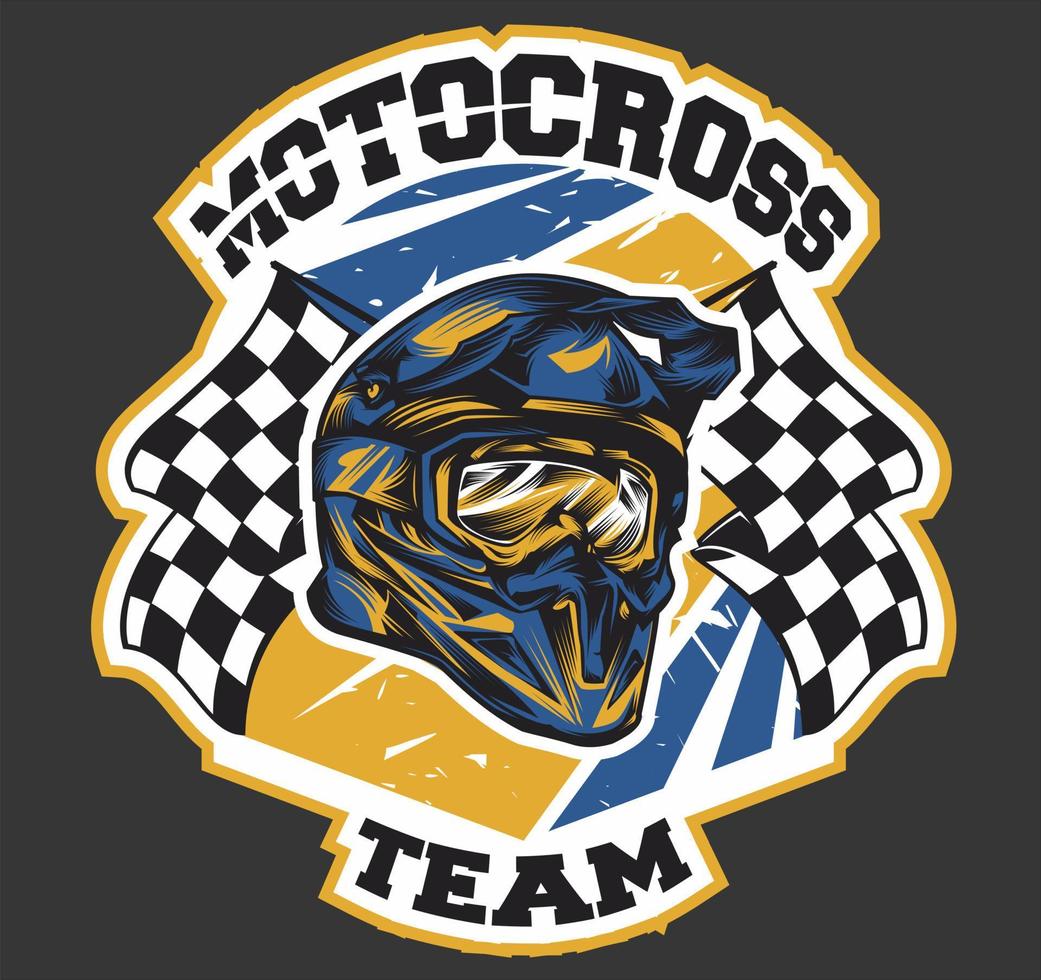 Motocross-Teamhelm vektor
