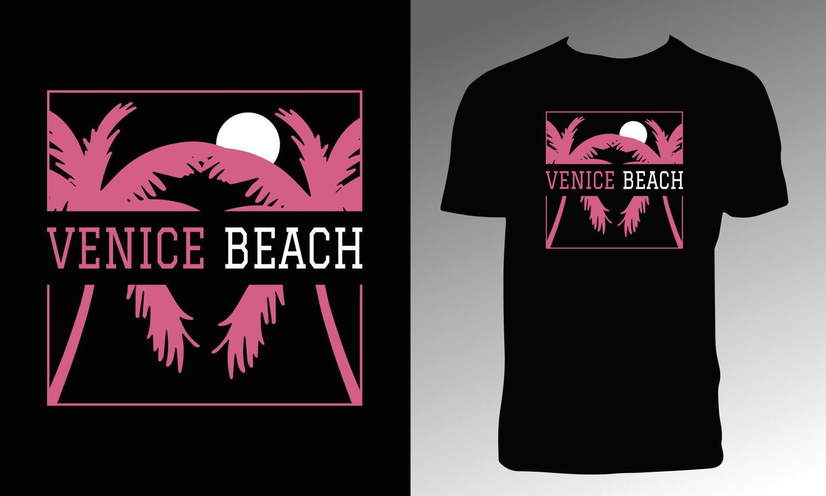 Venedig-Strand-T-Shirt-Design vektor