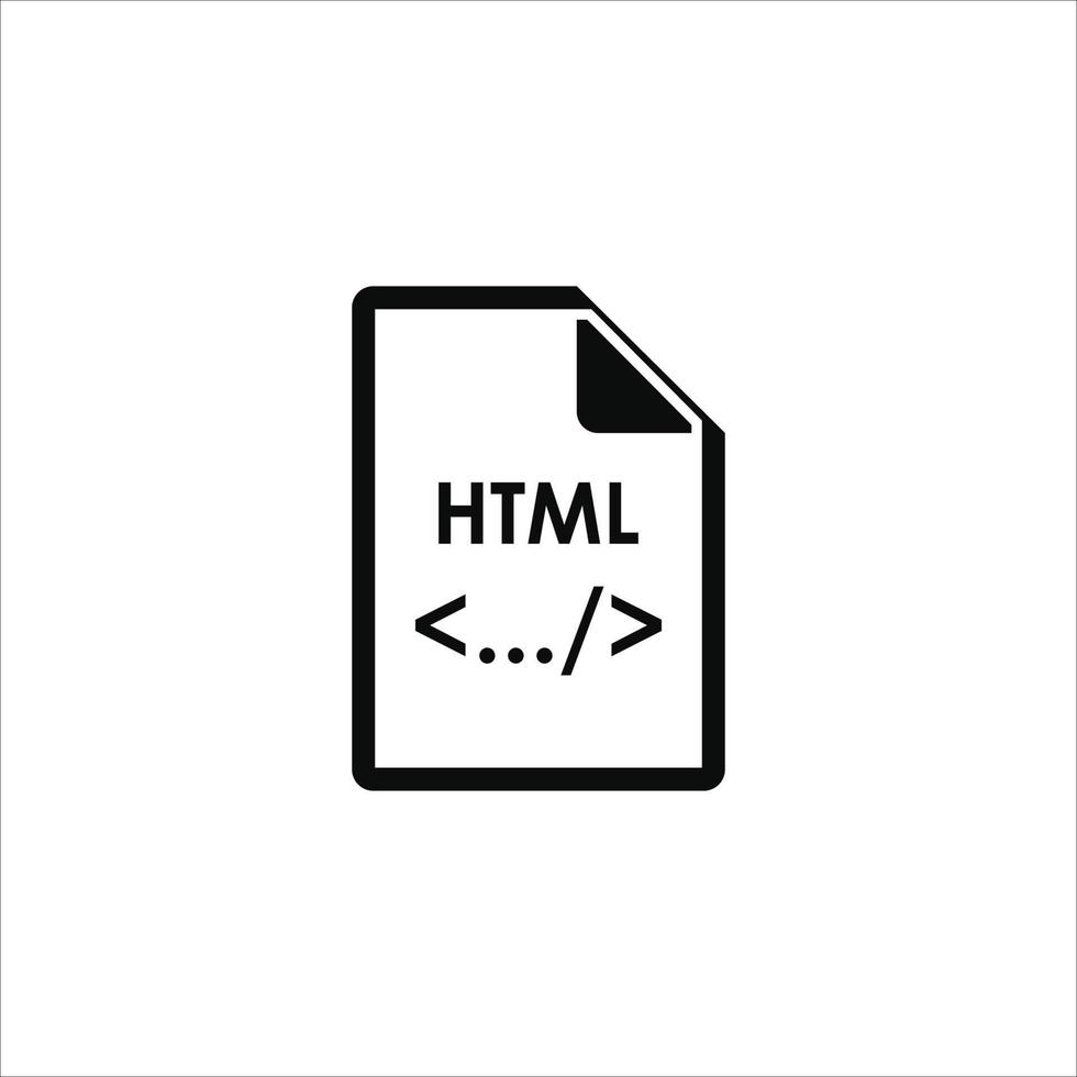 Webseiten-Dateiformat-Symbol, HTML-Symbol, HTML-Format-Symbol isoliertes Zeichensymbol im Vektor