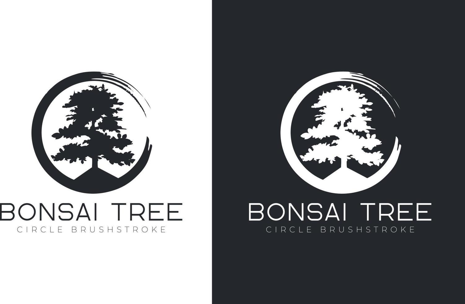 bonsai träd logotyp design vektor mall