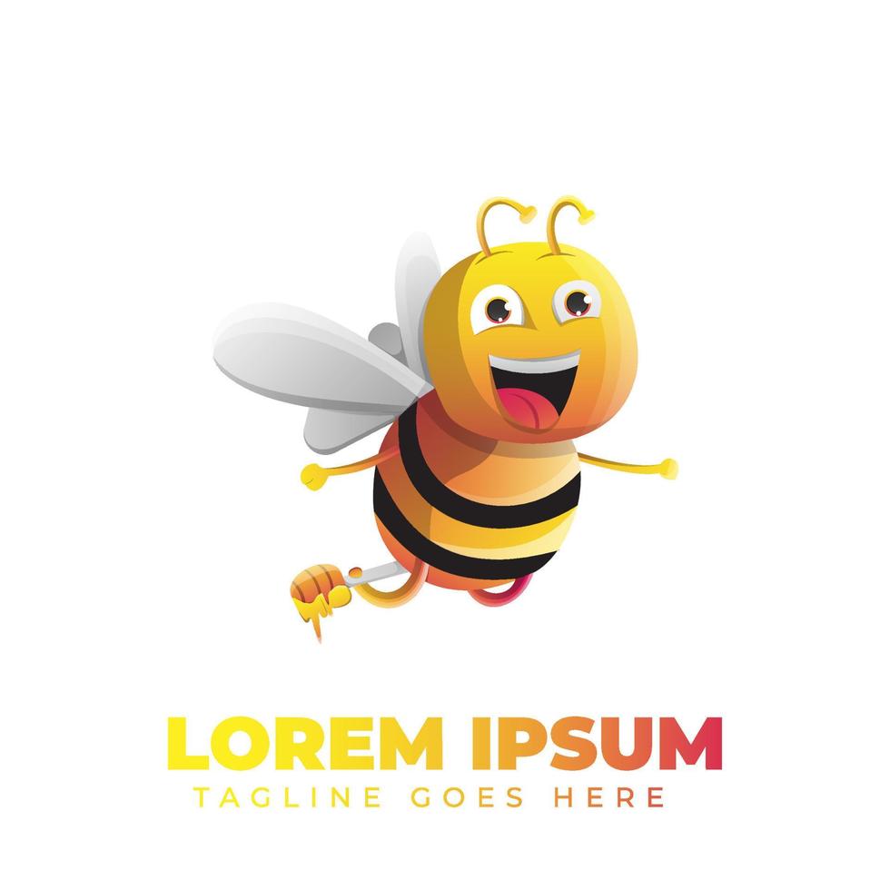 bee söt gradient logotyp vektor