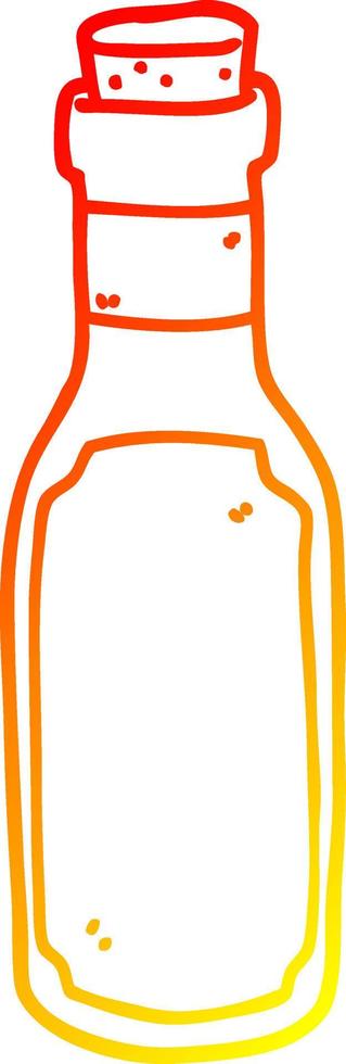 warme Gradientenlinie Zeichnung Cartoon Trank Flasche vektor
