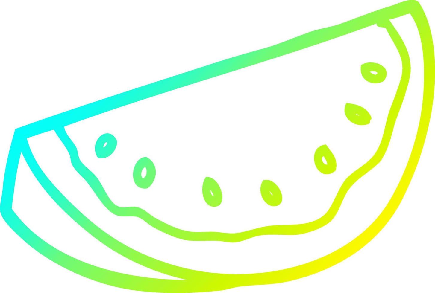 Kalte Gradientenlinie Zeichnung Cartoon Wassermelone vektor
