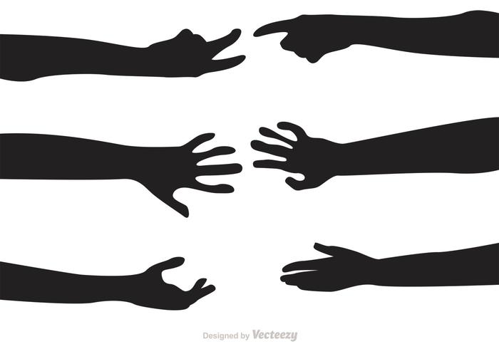 Silhouette Hand Reach Vectors