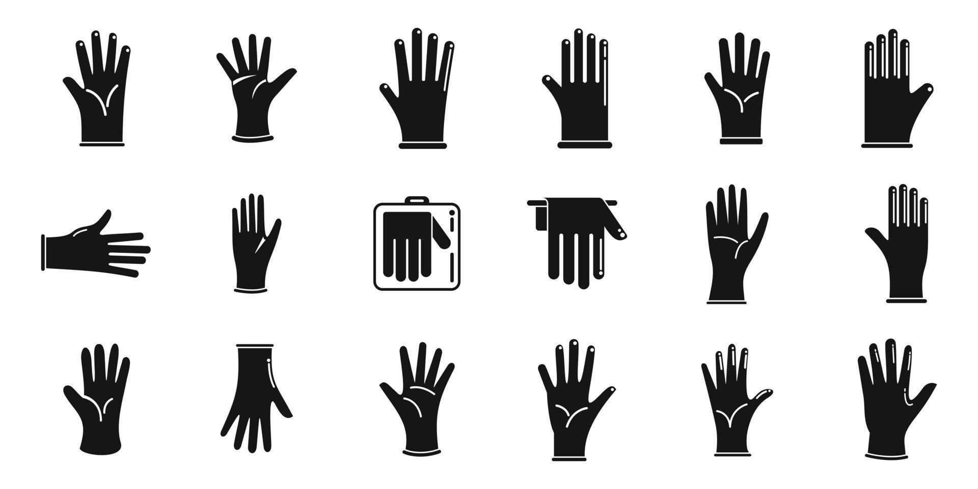 Symbole für medizinische Handschuhe setzen einfachen Vektor. Pflege Klinik vektor