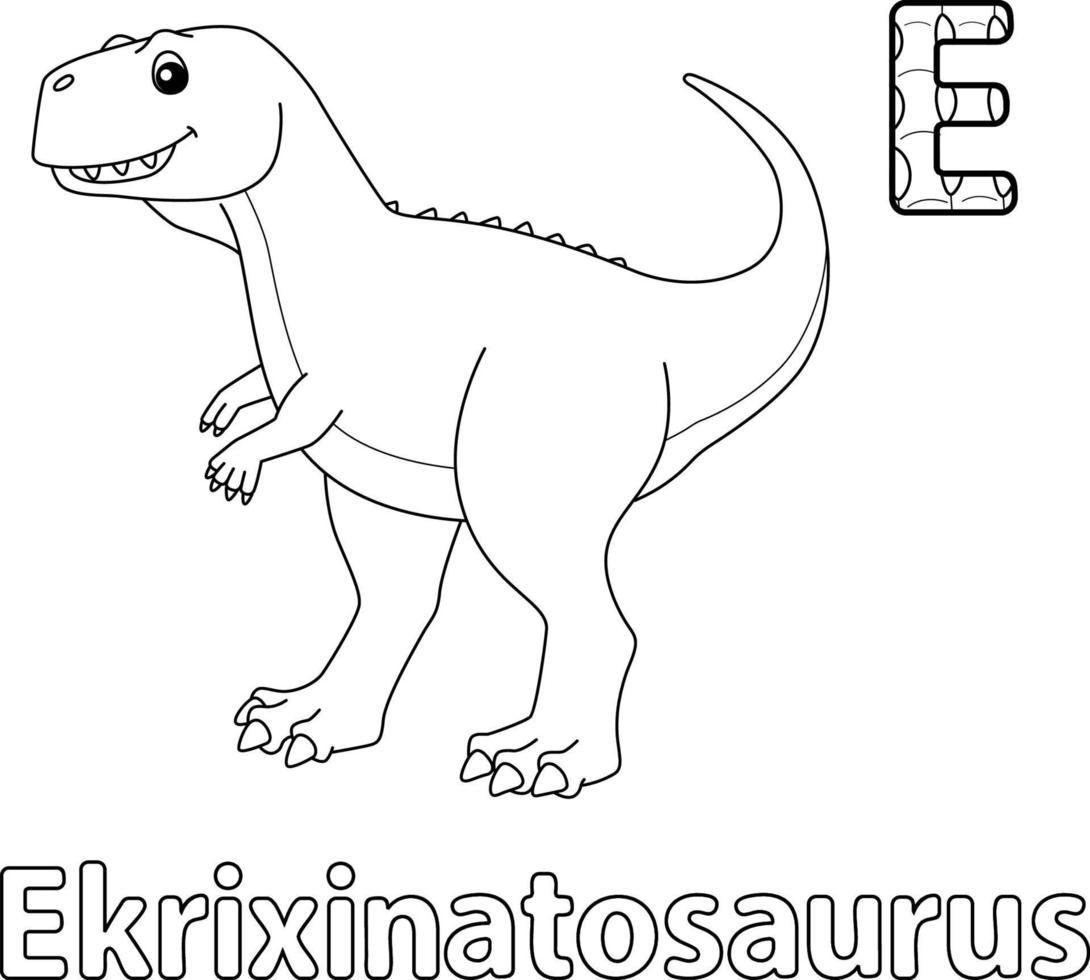 ekrixinatosaurus alphabet abc zum ausmalen e vektor