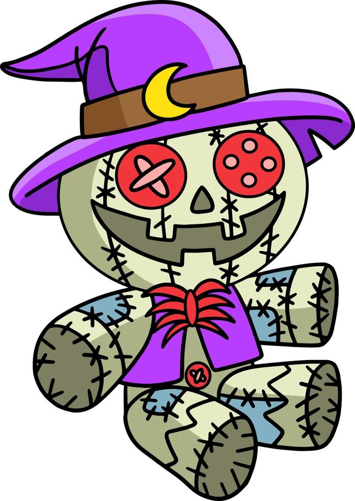 fågelskrämma halloween tecknad färgad clipart vektor