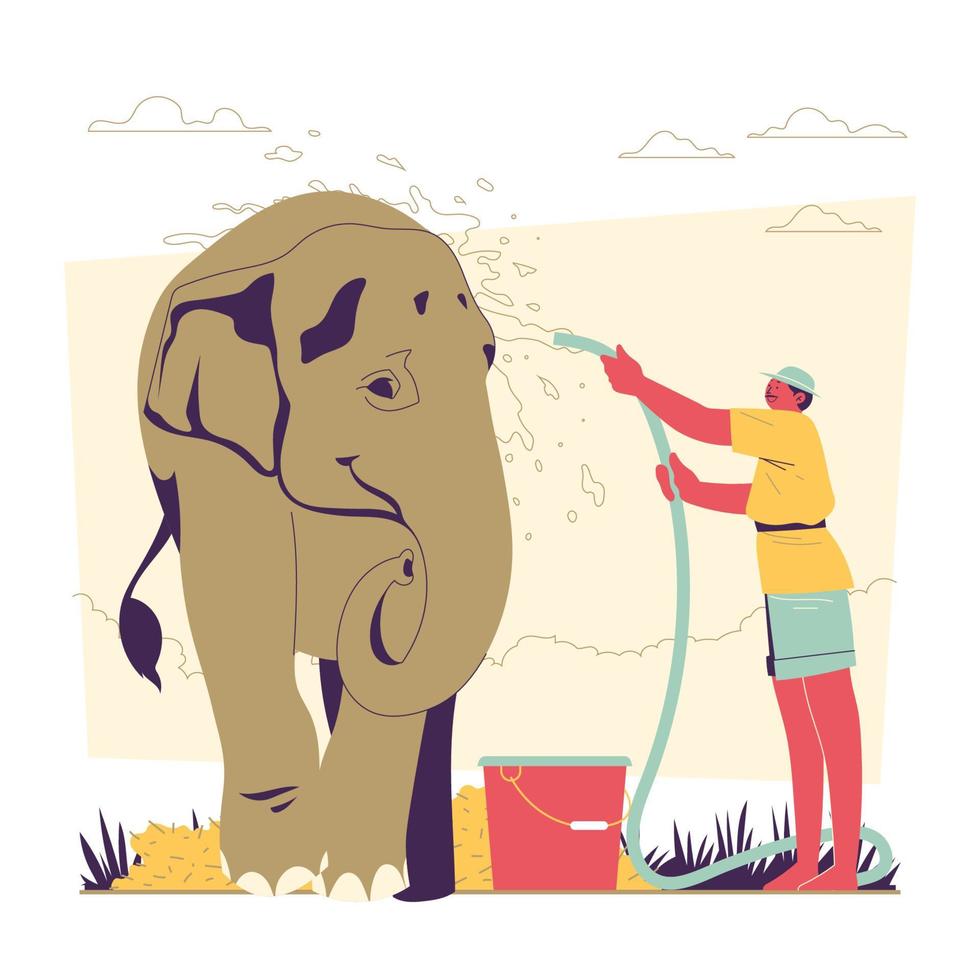 mahout bada en elefant vektor