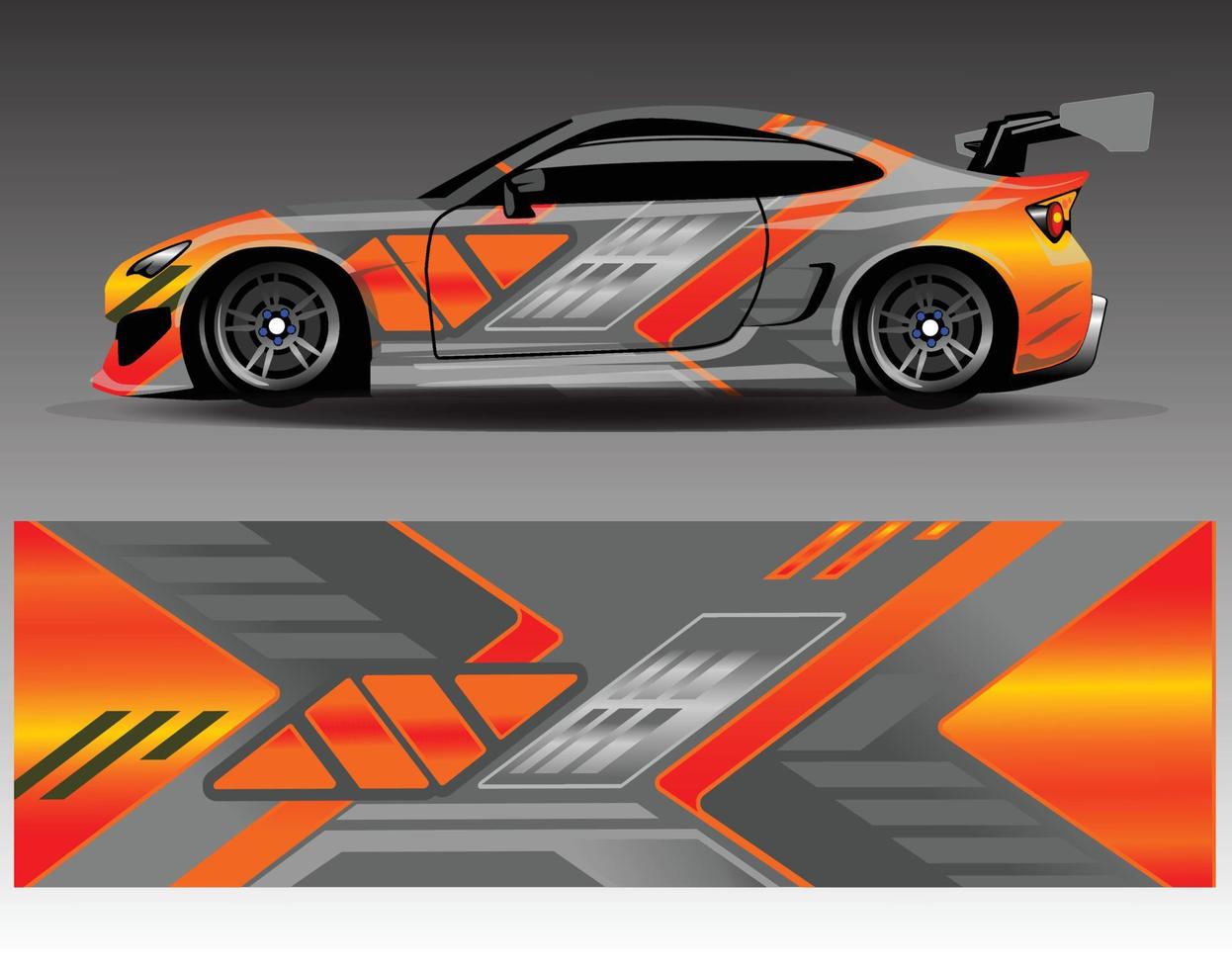 Auto-Aufkleber, grafischer Vektor-Wrap-Vinyl-Aufkleber. grafische abstrakte Streifendesigns für Rennfahrzeuge vektor