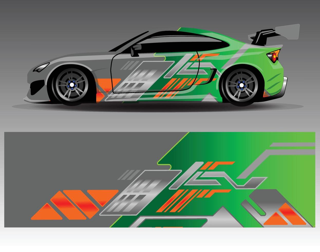 bil dekal grafisk vektor wrap vinyl klistermärke. grafisk abstrakt randdesign för racingfordon