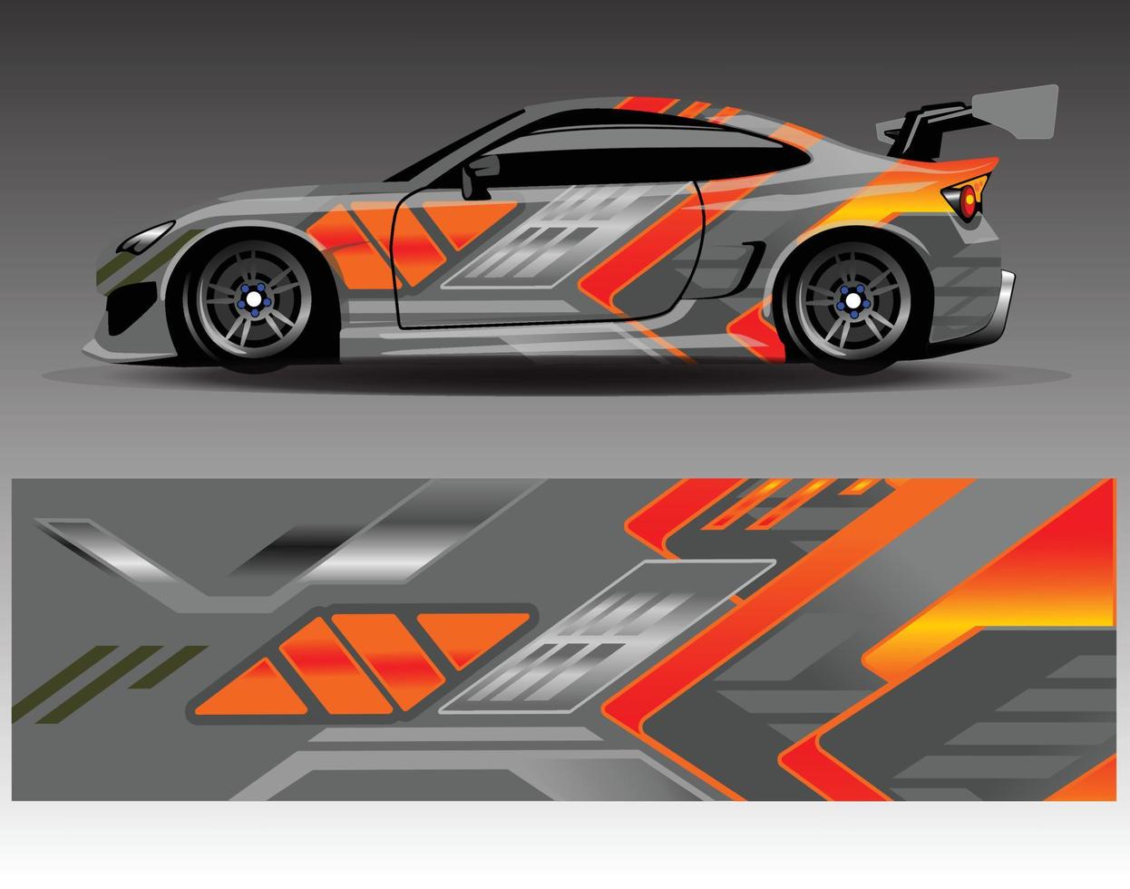 bil dekal grafisk vektor wrap vinyl klistermärke. grafisk abstrakt randdesign för racingfordon