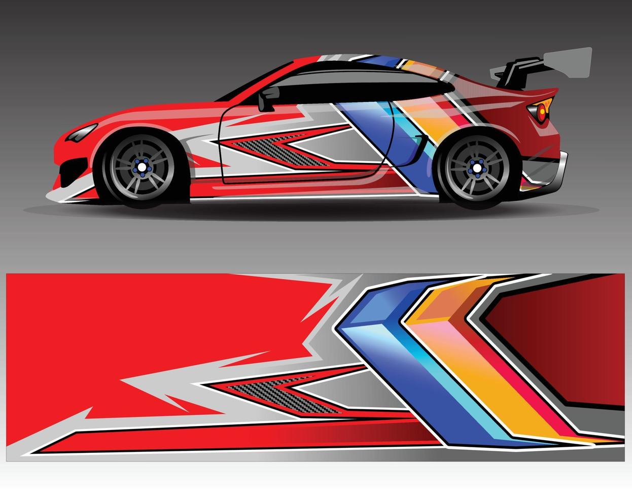 Auto-Aufkleber, grafischer Vektor-Wrap-Vinyl-Aufkleber. grafische abstrakte Streifendesigns für Rennfahrzeuge vektor