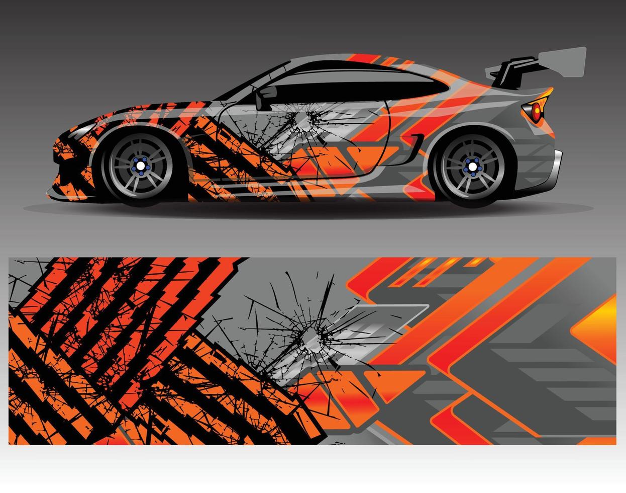 bil dekal grafisk vektor wrap vinyl klistermärke. grafisk abstrakt randdesign för racingfordon