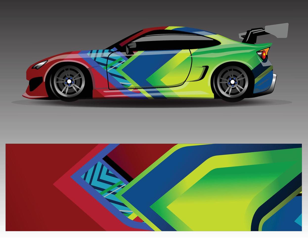 bil dekal grafisk vektor wrap vinyl klistermärke. grafisk abstrakt randdesign för racingfordon