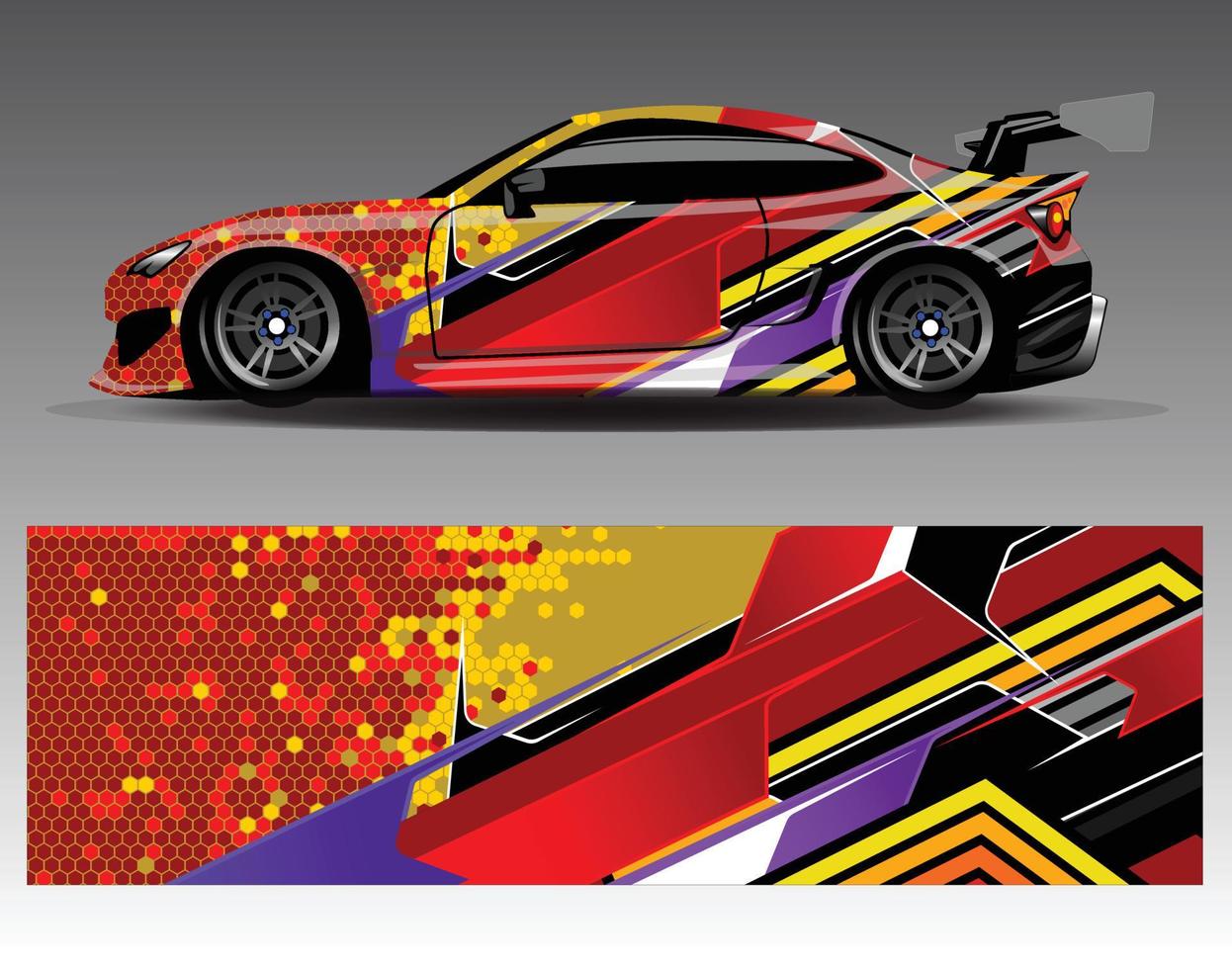 Auto-Aufkleber, grafischer Vektor-Wrap-Vinyl-Aufkleber. grafische abstrakte Streifendesigns für Rennfahrzeuge vektor