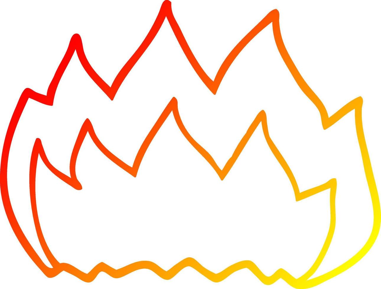 warme Gradientenlinie Zeichnung Cartoon-Gasflamme vektor