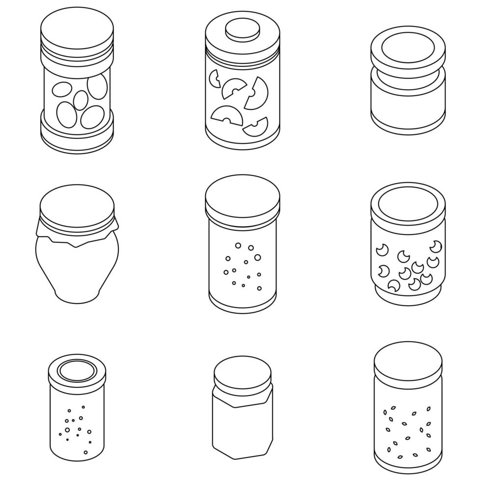 Marmeladenglas-Symbole setzen Vektoroutine vektor