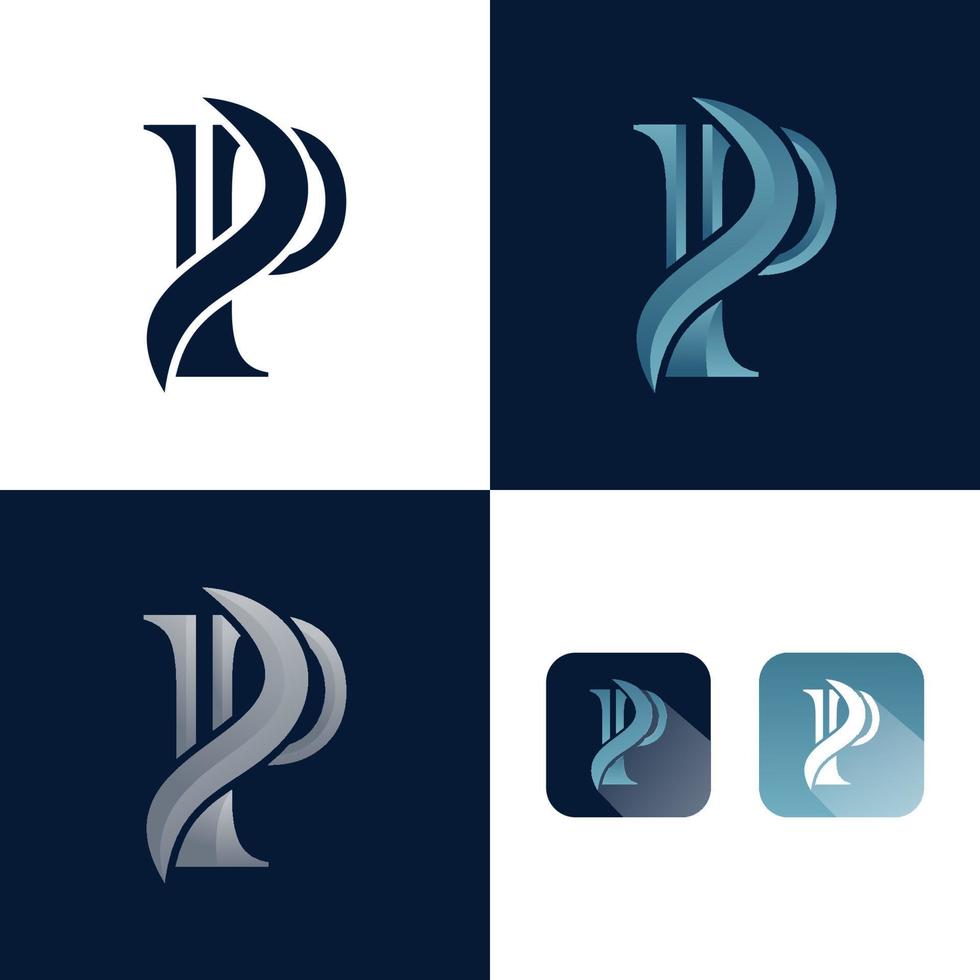 p monogram logotyp gratis vektor