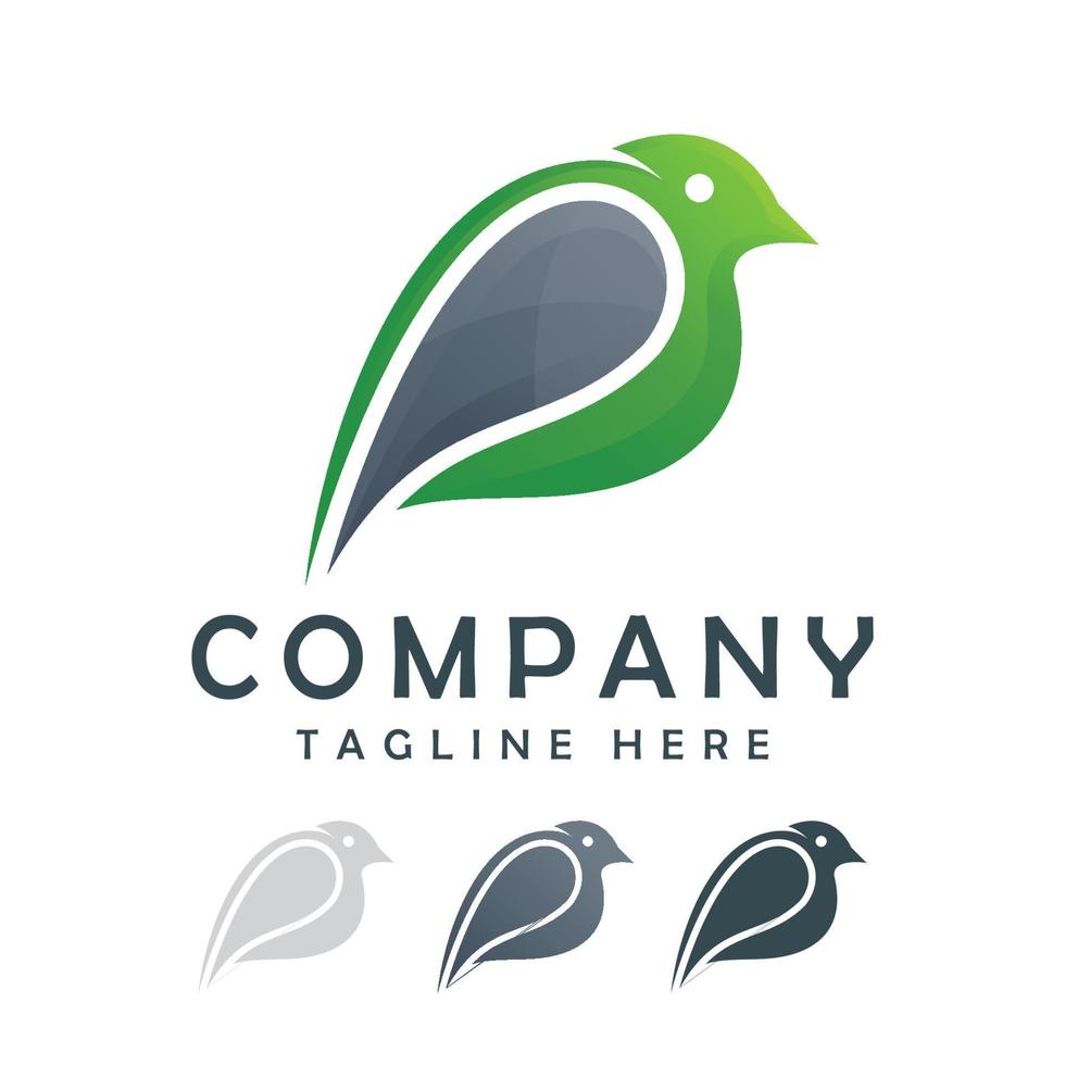 logotypdesign för fågelgradientfärg vektor