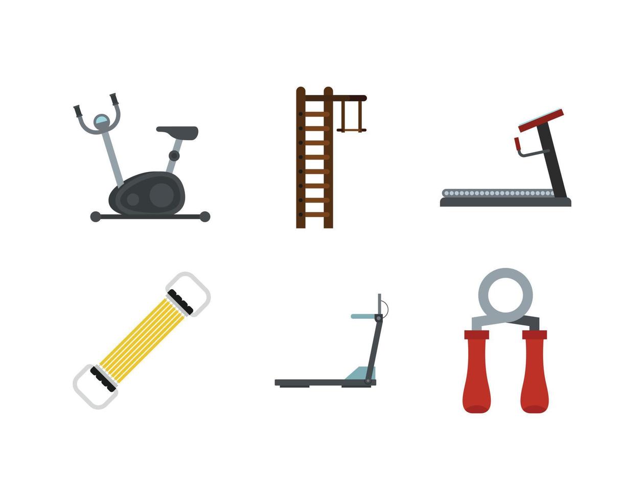 Training aparat Icon Set, flacher Stil vektor