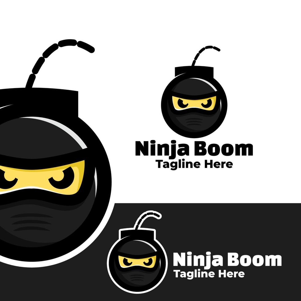 logotyp ninja boom konst illustration vektor