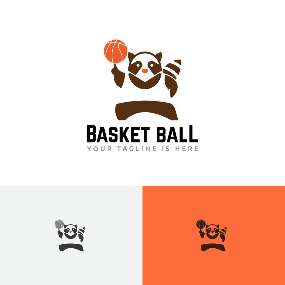 Waschbär-Basketball-Sportverein-Spiele gesundes Leben-Logo vektor