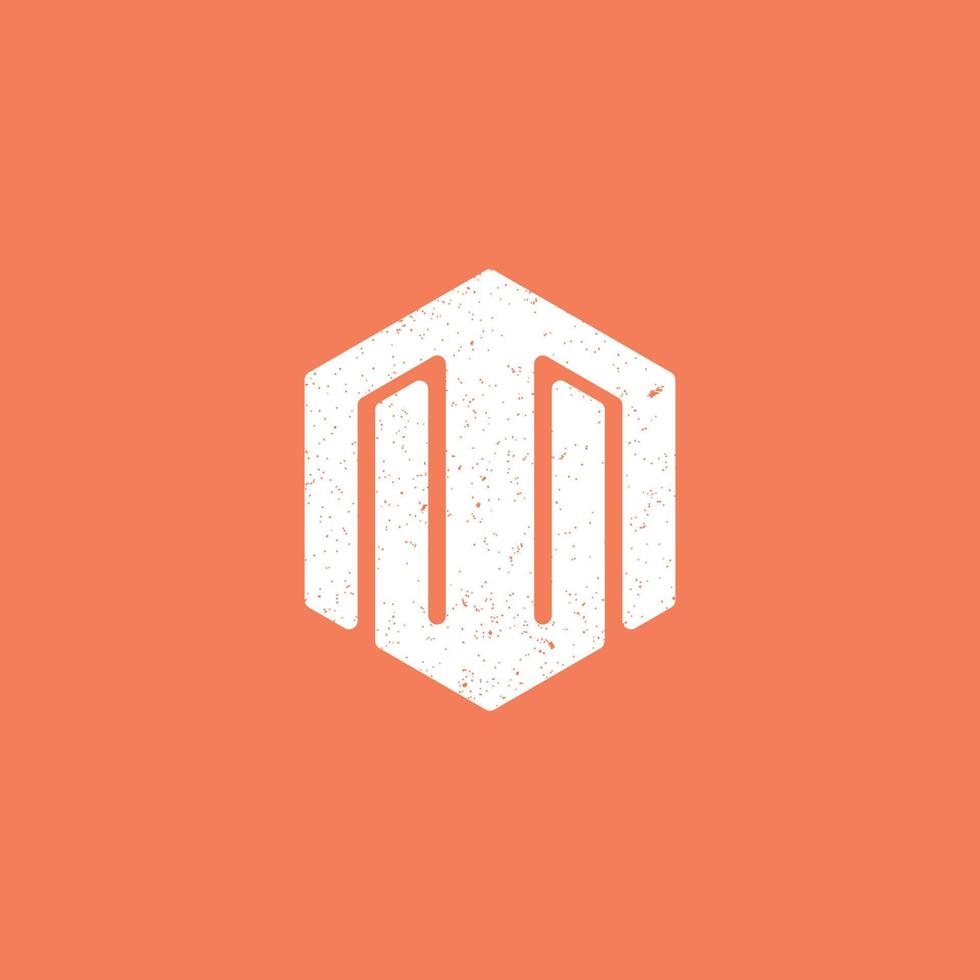 abstraktes Anfangsbuchstabe-mw-Logo in weißer Farbe isoliert auf orangefarbenem Hintergrund für E-Commerce-Baumaterial-Logo auch geeignet für Marken oder Unternehmen, die den ursprünglichen Namen wm haben vektor
