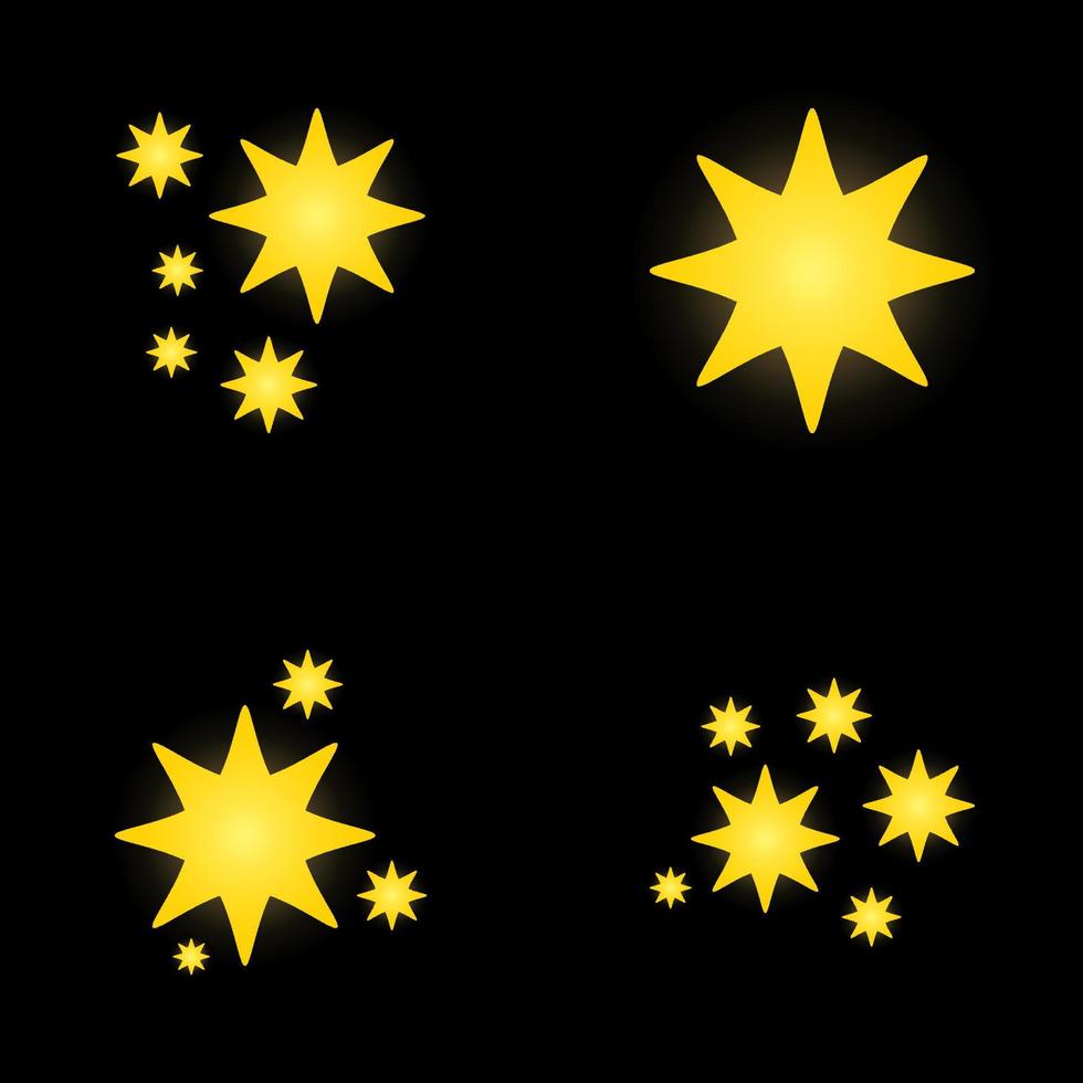 Reihe von Sternen funkelt, flaches Design vektor