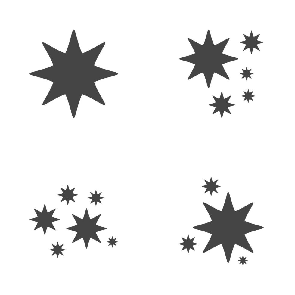 Reihe von Sternen funkelt, flaches Design vektor