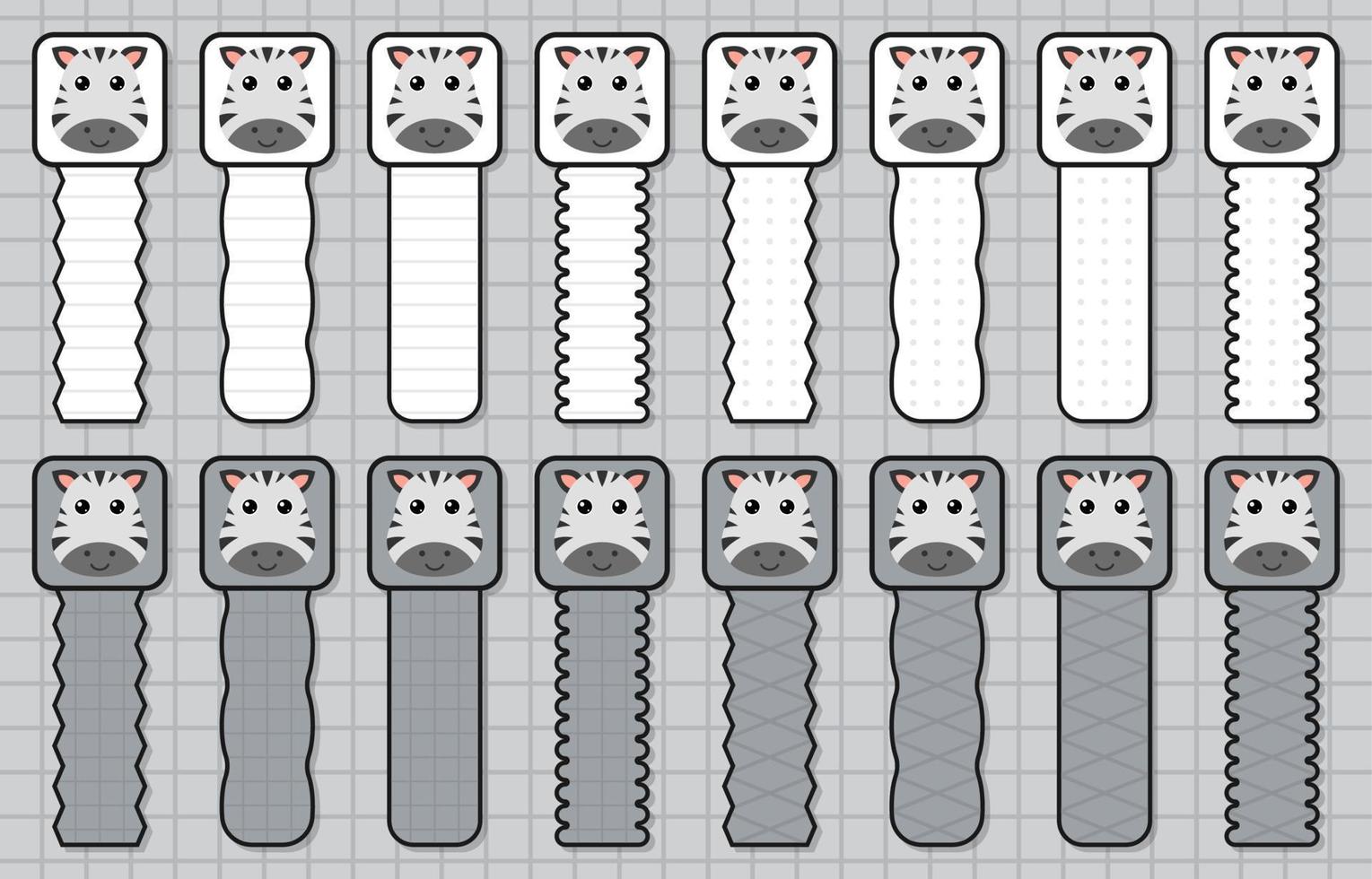 Hinweisaufkleber-Set mit Zebra vektor