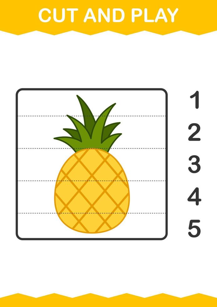 schneide und spiele mit Ananas vektor